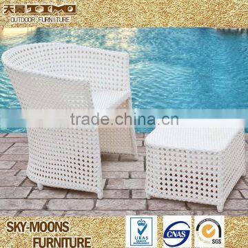 leisure 2 pieces white rattan outdoor furniture balcony set(TC045)