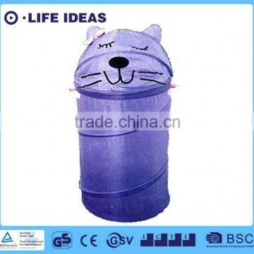 three-dimensional sleeping purple cat pop up toys storage hamper foldable barrel