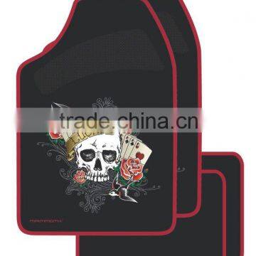 Carpet car mats with skull design