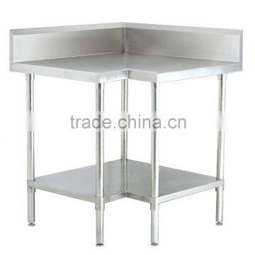 Stainless Steel Corner Work Bench For Commercial kitchen Work Bench