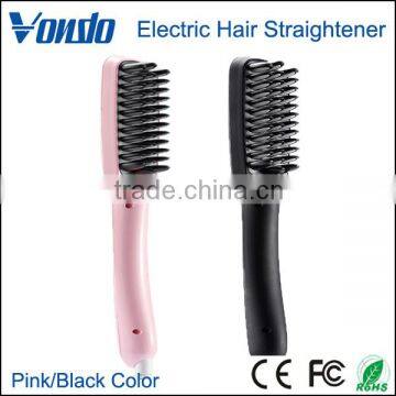 Short In Supply Ceramic Plate Electric LCD Strightener Hair Comb Hair Straightener Brush