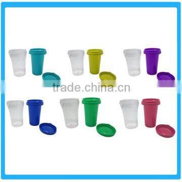 Double Wall Disposable Plastic Cup OEM Insulated Plastic Mug With Lid