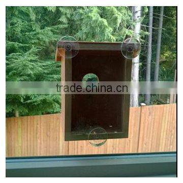 Wholesale Wooden Bird House Feeder/Wood Window Mount Bird Feeder