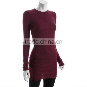 100% cashmere crewneck tunic sweater