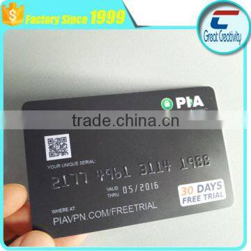 Custom Made Serial Number Plastic Business Card Embossed PVC Cards