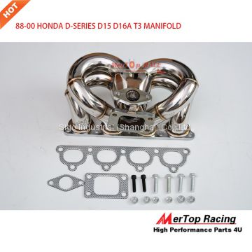 Mertop Race 88-00 HOND* CIVI*/CRX DEL SOL B-SERIES T3 RAM HORN TURBO MANIFOLD