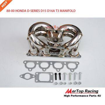 Mertop Race 88-00 HOND* CIVI*/CRX DEL SOL B-SERIES T3 RAM HORN TURBO MANIFOLD