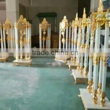 Magnificent Cast Metal Floor Clock, Bright Gold Gilt Finished Floor Standing Clock, 24K Gold Plated Floor Clock photo-5