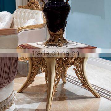 European style solid wood carving square end table