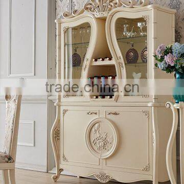 Brand New Matching Dining Room Furniture Solid Wood Chrysanthemum Carving Two Doors Wine Cabinet