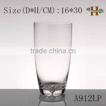 Handmade Cone Cylinder Shaped Glass Vase, Colored Home Use Glassware With the Bubble Base photo-2