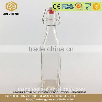 1000ml Widely Use Kitchen Bottle Containers Pot Bottle Drinks Juice Serving Glasses Bottle With Metal Clip