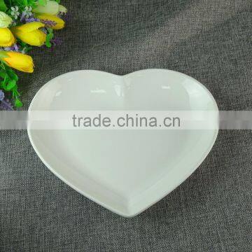 Stocked Porcelain Love Heart Shape Plate, White Chinese Porcelain Dinner Plates photo-2