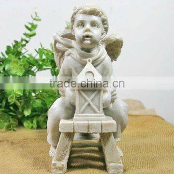 Winter Christmas resin angel boy angel figurines