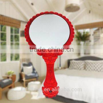 Plastic Oval decorative hand held cosmetic mirror