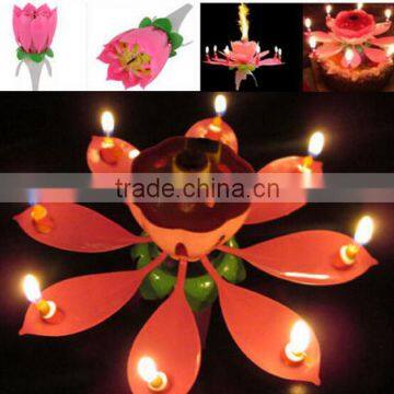 Intelligent+ Multicolors Musical Blossom Lotus Flower Rotatable Birthday Candles photo-3