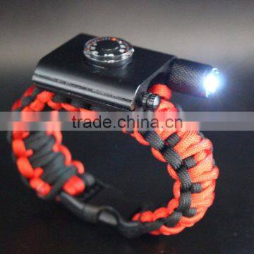 LED Light Paracord Bracelet for Outdoor Camping Survival Bracelet With Thermometer/firestarter Buckle/flashlight photo-4