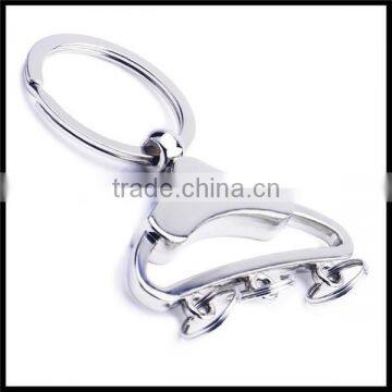 Custom stainless steel clothes hanger shape Key Chain with low moq manufacturer