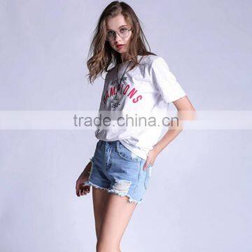 2017 New Fashion Jeans Girls Sexy Patch Holes Denim Shorts For Women photo-3