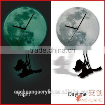 Acrylic Wall Clock Halloween Decorative luminous Clock