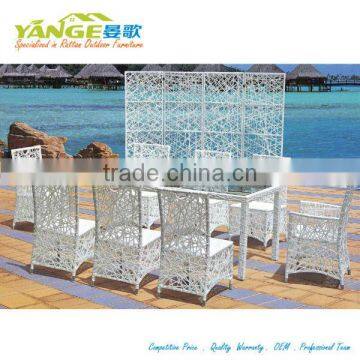 White rattan chair table set resin wicker furniture outdoor