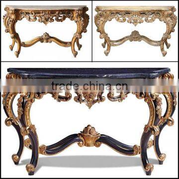 Marble Top Antique Gold Console Table for Living Room ME-0432-01 photo-5