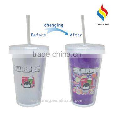 Double wall coffee Tumbler PS plastic mug