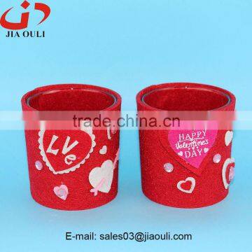 New design with non woven fabric cover glass nursery pot glass cup planter