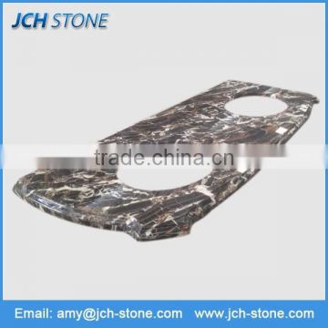 Wholesale hotel toilet wash sink double round marble countertop