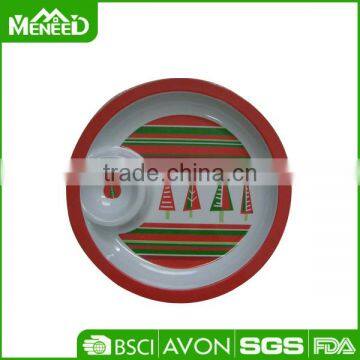 X'mas tree printing chip plate melamine christmas decorations in chip dip bowls