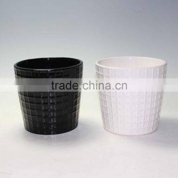 Glazed color ceramic flower pots