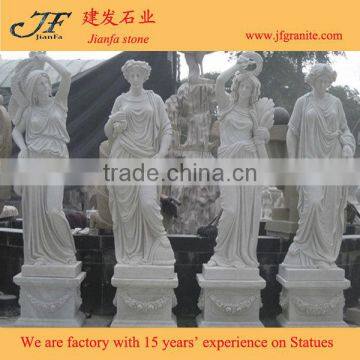 Outdoor Garden White Marble Woman Stone Sculptures