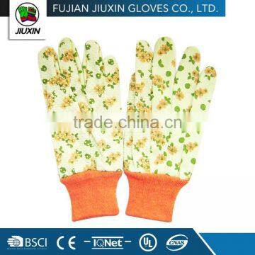 Professional factory customization safety work knit wrist Drill cotton garden glove