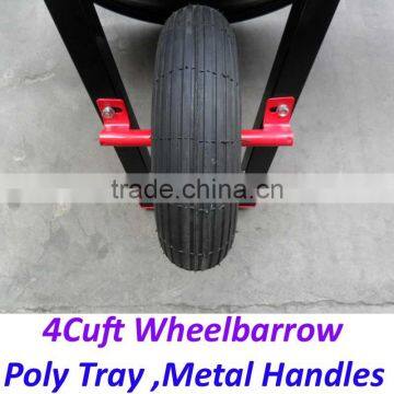 America 4Cuft Poly Tray Metal Handles Wheelbarrow for Gardenning photo-5