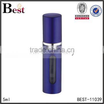 Wholesale Cosmetic 5ml Aluminum Screen Printing Luxury Perfume Bottle Small Porket Spray Blue Bottle Perfume Best Selling photo-3
