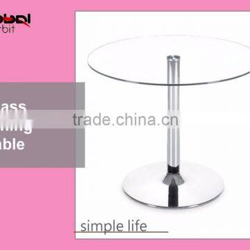 New Design Living Room Furniture Plastic Base With Glass Top Coffee Table