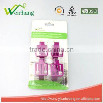 WCTS02M 4 pcs stainless steel colorful table cloth clip set promotional free sample table clip