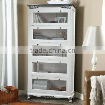 Bookcase Sharte White Luxury Mahogany Wood Furniture