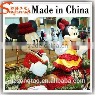 Guangzhou Life Size Concrete Rasin Mickey Minnie Mouse Statue Molds for Sale