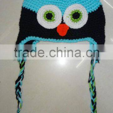 children winter earflat hat with pigtails