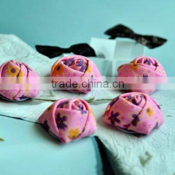 Colorful Satin Handmade Rose Flower Headband for Kids Hair Accessories