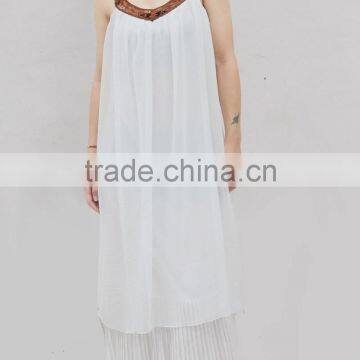 Hot selling fashion summer dresses for women,long maxi chiffon ladies braces dresses