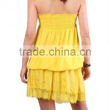 2015 Latest 100%polyester Dress Plain Dyed Dress for Lady photo-2