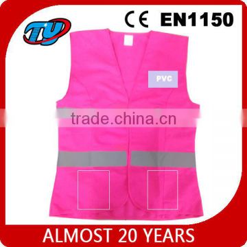 High visibility pink Reflective safety warning vest