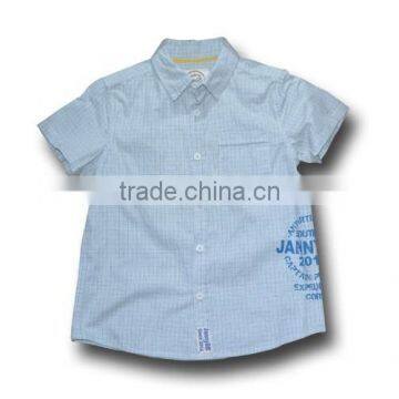 white yarn dyed check short sleeve shirt for boys