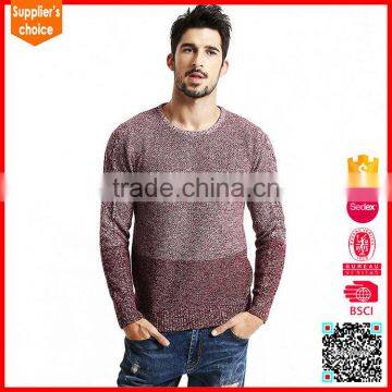 New fashion long sleeves mens knit jumpers jacquard lambswool sweater