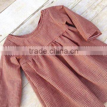 Wholesale Children's Boutique Handmade Clothing Baby Girl Long Sleeve Soild Color Dress Girls Party Dresses photo-2