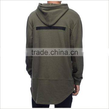 New Fashion Street Hip Hop Longline Round Bottom Hoodie Custom Logo photo-2