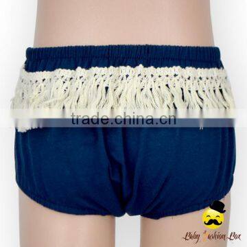 New Model Design Hot Summer Kids Plain Navy Decorative Fringe Free Panties Newborn Baby Toddle Girls Vintage Outside Diaper photo-3