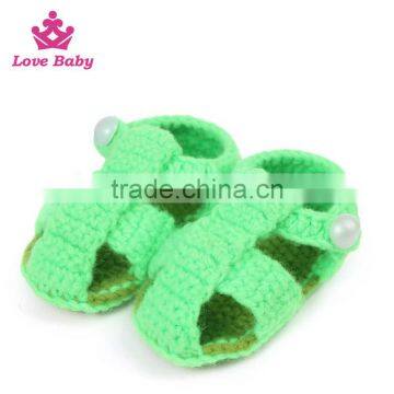 Handmade Blue Baby Sandals Crochet Baby Shoes LBS20151223-62 photo-3